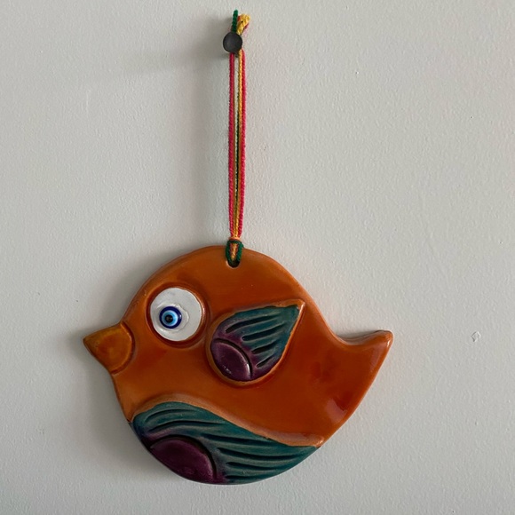 Handcrafted Whimsical bird Ceramic Wall Art - Picture 1 of 3